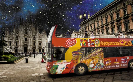 Visite nocturne de Milan en bus ouvert